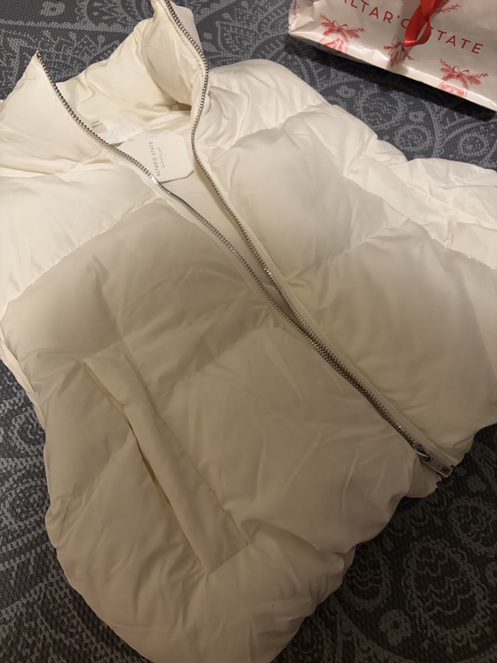 Altar'd State Ivory Puffer Jacket
